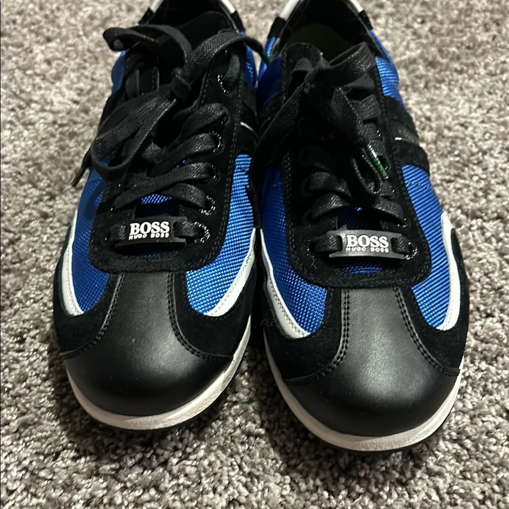 BOSS Men's Black and Blue Shoes